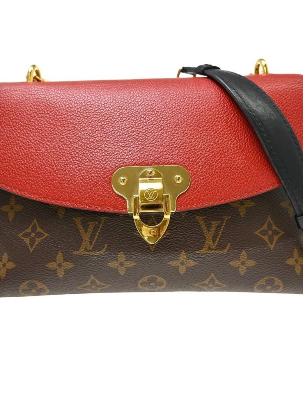 Best07 Louis Vuitton Red Monogram Saint Placide Shoulder Bag M43713 RQ03583